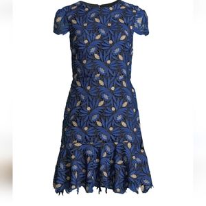 Alice + Olivia Imani Cap-Sleeve Lace Fit & Flare Dress